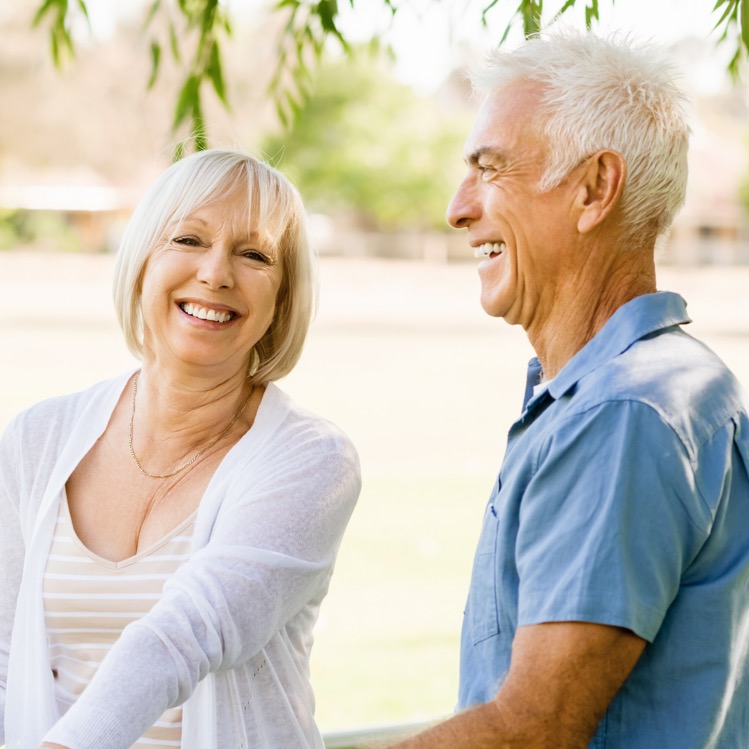 Senior couple smiling